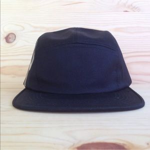 SUPREME SIDE LOGO BLACK CAMP CAP FIVE PANEL FW2015